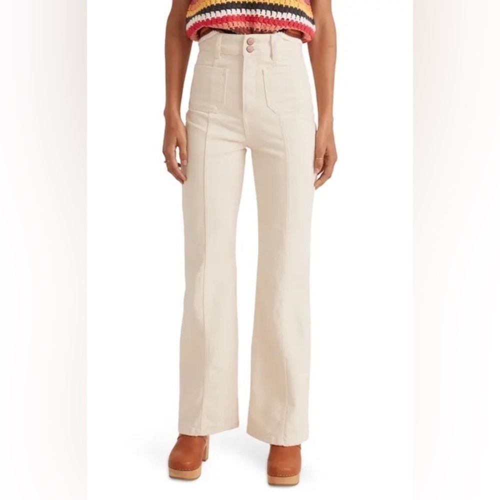 Marine Layer Archive Flare Jeans in Ecru White Size 2